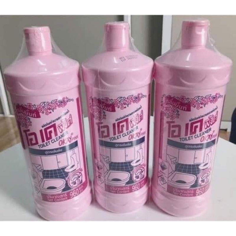 Combo 2 Chai Nước Tẩy Bồn Cầu Thái Lan Thần Thánh Thương Hiệu Okay960ml,Viên Tẩy Lồng Máy Giặt12 Viên Cao Cấp Diệt Khuẩn