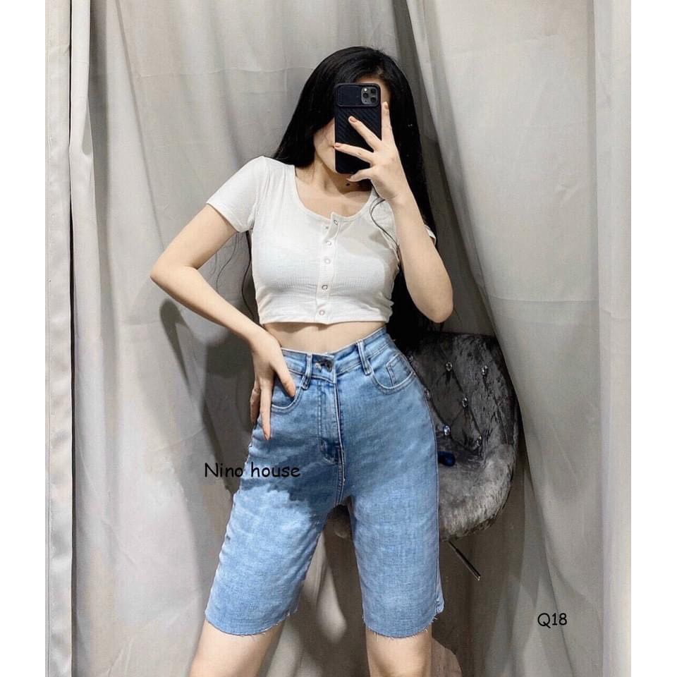 [Bigsize 32-36] Quần Ngố Jeans, Lưng Siêu Cao, Co Giãn Mạnh TRƠN/RÁCH 1 ĐÙI