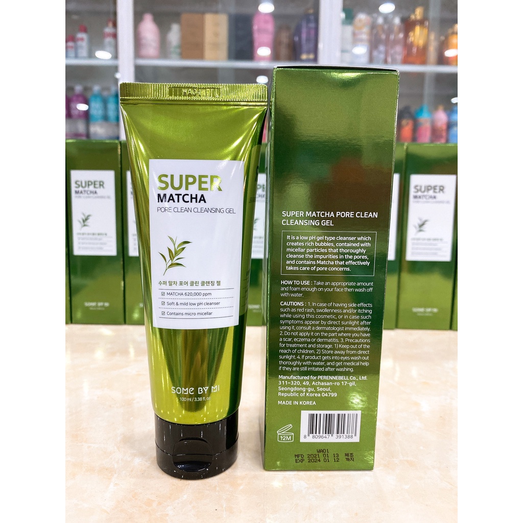 SỮA RỬA MẶT SOME BY MI SUPER MATCHA PORE CLEAN CLEANSING GEL 100ML HÀN QUỐC