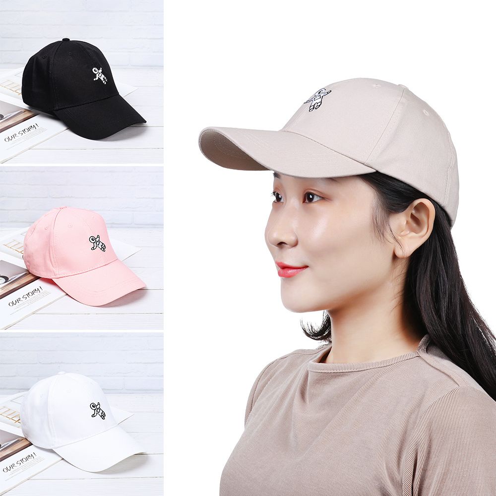 Mũ Lưỡi Trai Cotton Màu Trơn Thêu Hình Phi Hành Gia Thời Trang Cho Nam Nữ