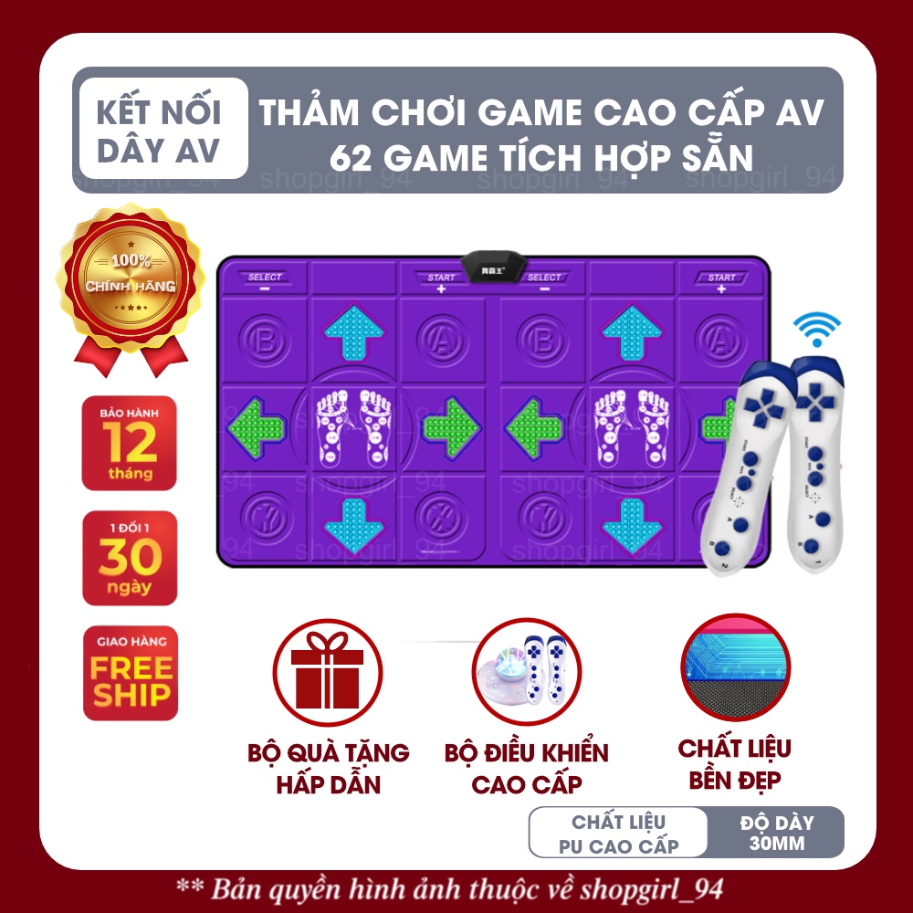 Thảm game cao cấp cổng AV kèm các phụ kiện đầy đủ: nhảy audition, yoga, chạy bộ....
