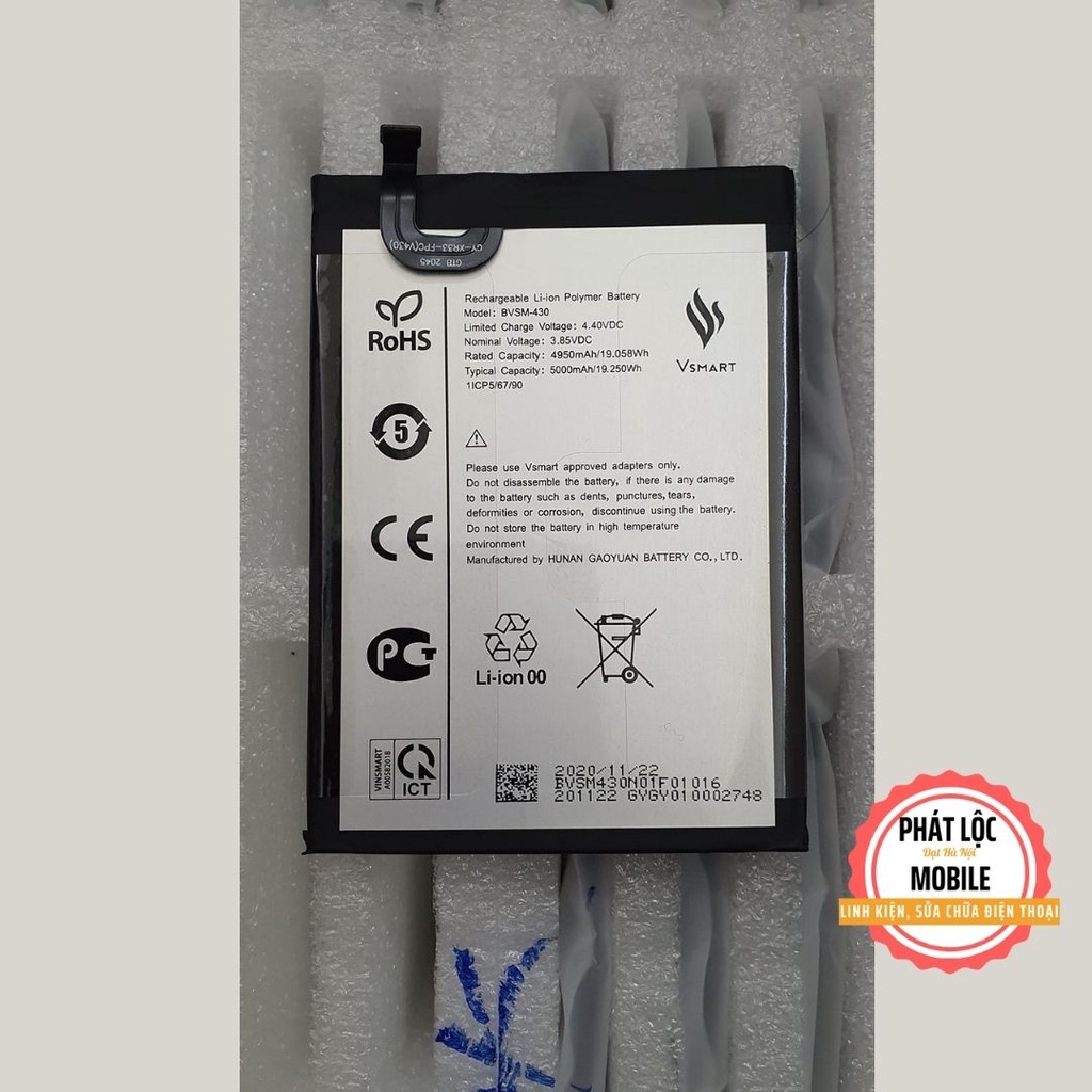 Pin Vsmart Joy 3 zin, dung lượng 5000mAh, mã pin BVSM 430, Bảo hành 3 tháng