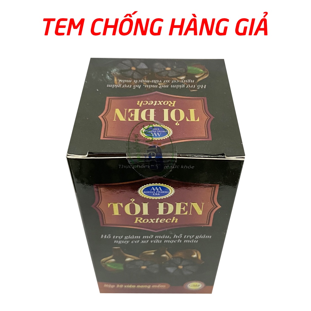 Tỏi đen Roxtech, cao linh chi giúp giảm mỡ máu, giảm xơ vữa động mạch - 30 viên