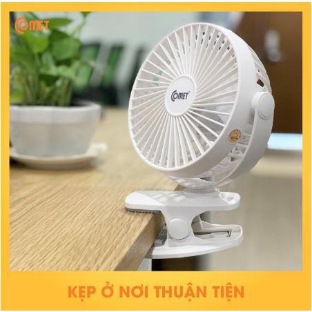 Quạt sạc kẹp bàn comet CRF0705 cao cấp chính hãng bảo hành 12 tháng