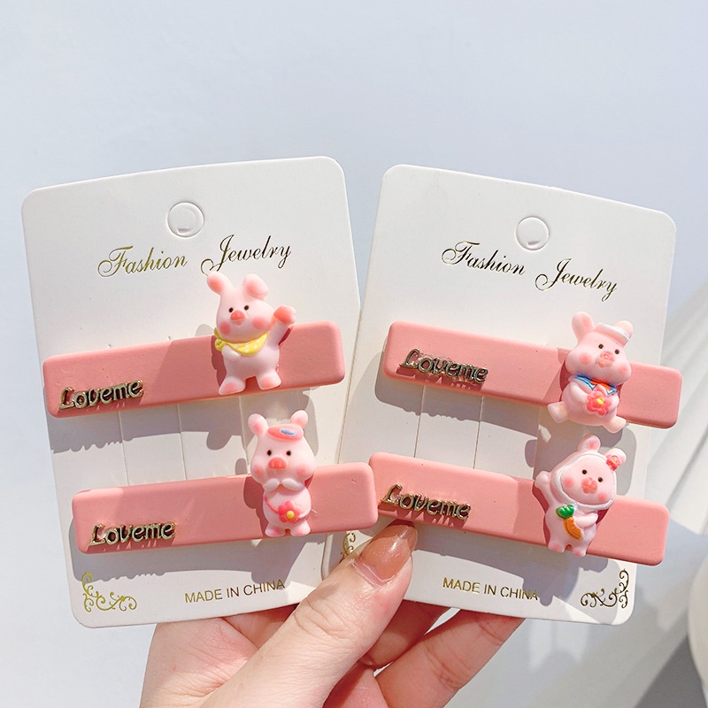 Kẹp Tóc Mái Hình Chú Heo Hồng Dễ Thương Cho Nữ