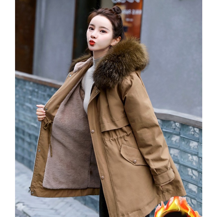 Áo pakka nữ, áo khoác nữ mùa đông lót lông siêu ấm 2022
