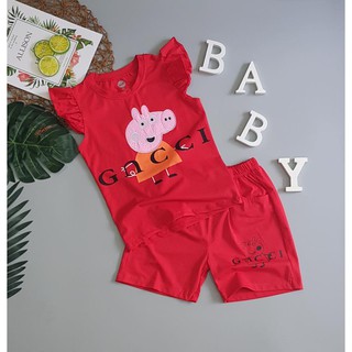 Sét bộ thun tay bèo heo peppa