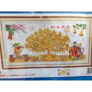 Tranh thêu 3D cây tiền X8233 dv6143