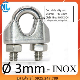 Cóc khóa cáp Ø [ 3mm ] INOX