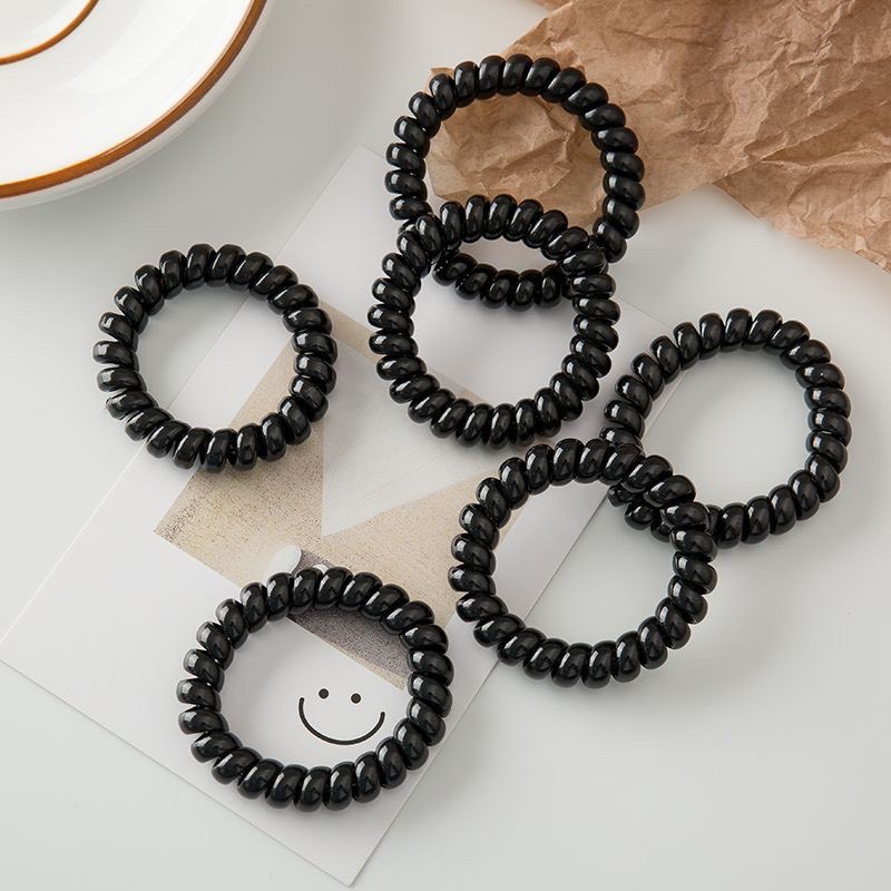 Dây chun buộc tóc lò xo màu đen basic giá rẻ