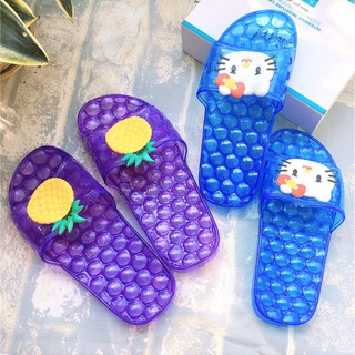 Dép Trẻ Em Trong Suốt Hình Mèo Kitty, Trái Cây D48