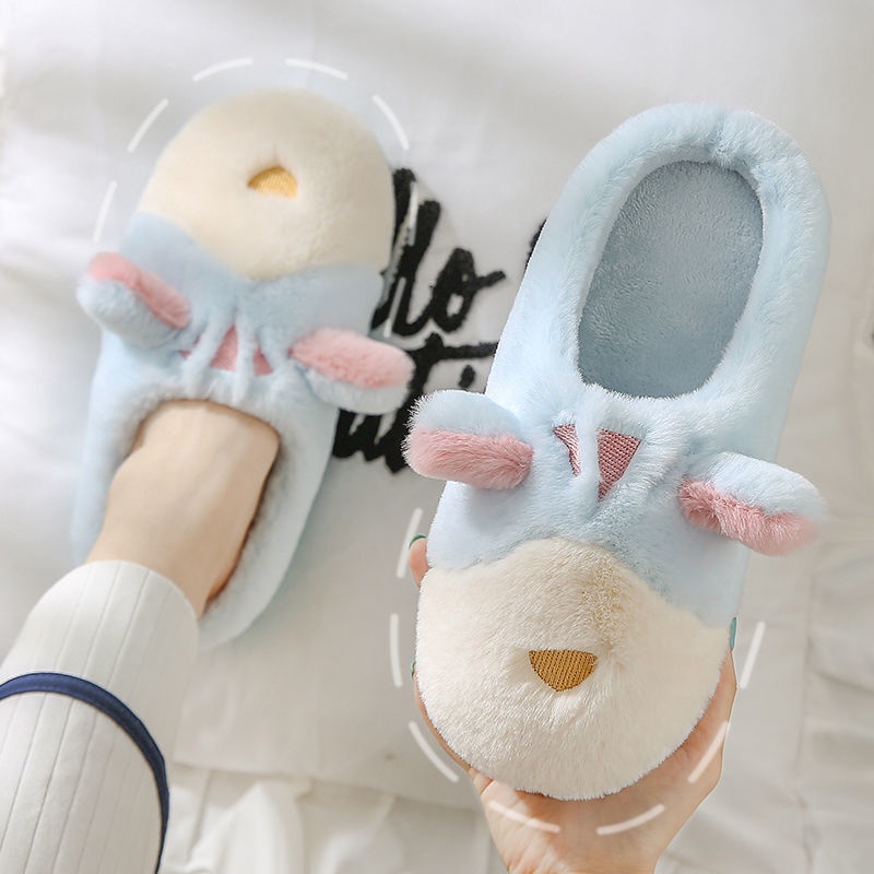 Giam giữ dép bông nữ mùa đông trong nhà dễ thương nhà chống trượt dép lông thú nhà đôi ấm áp giam giữ giày ấm áp
