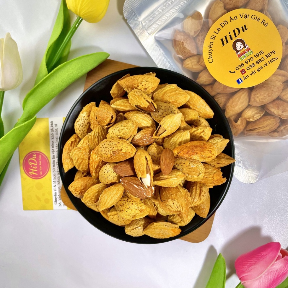 Hạnh nhân rang bơ mật ong HiDu 100gr vỏ mỏng thơm ngon Xả Kho