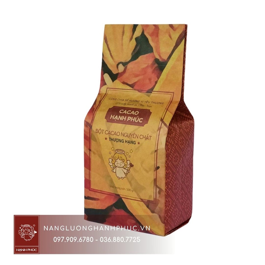 Bột Cacao Hạnh Phúc - Nguyên Chất - Siêu Mịn - Gói 500gr