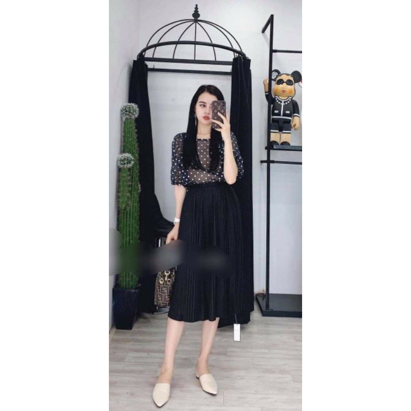 Chân váy xếp ly trơn dài QC | BigBuy360 - bigbuy360.vn