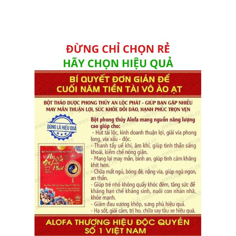 [HÀNG CHÍNH HÃNG] BỘT PHONG THỦY ALOFA THU HÚT TÀI LỘC | BigBuy360 - bigbuy360.vn