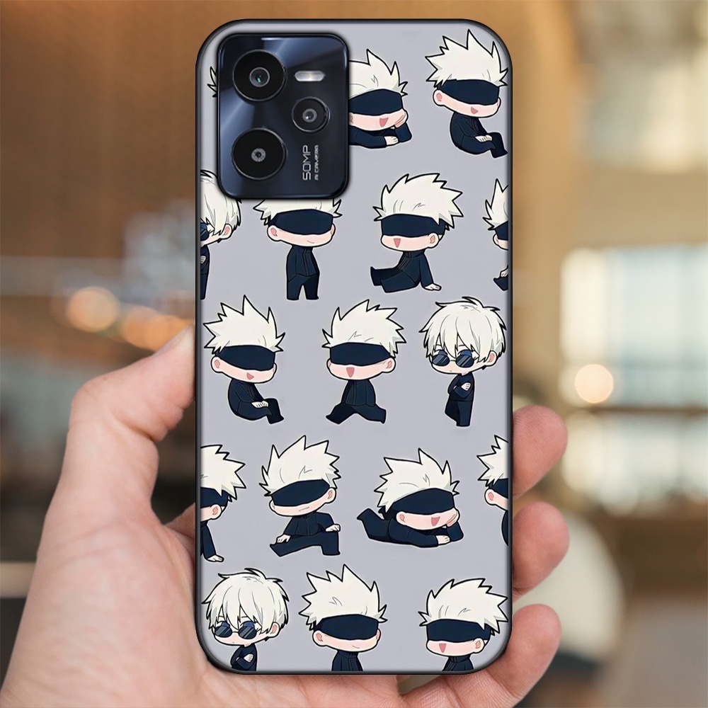 Ốp lưng Realme C35 viền đen in hình Satoru Jujutsu Kaisen
