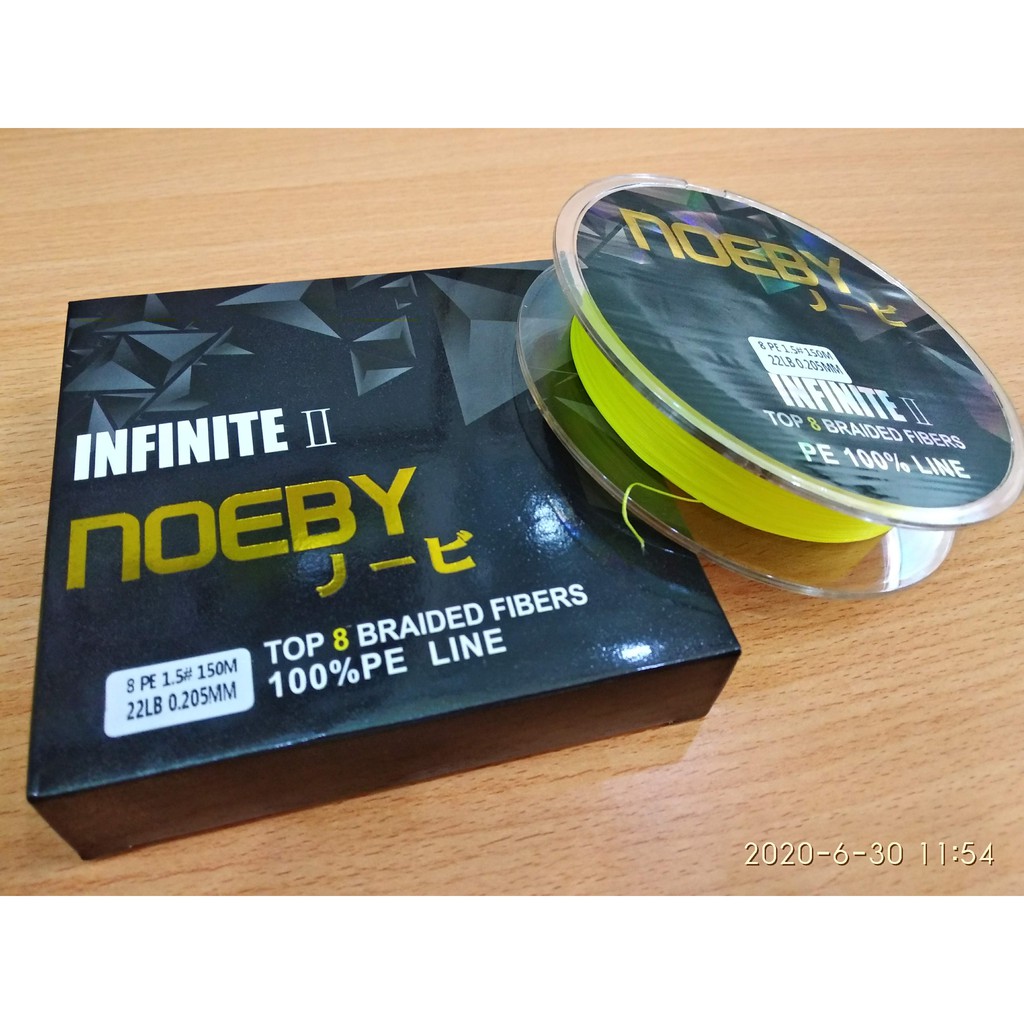 Dây Câu Cá Noeby Infinite II - Dây PE - 150m - 300m - Màu Vàng