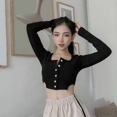 Áo thun tay dài phối Nút PCUA