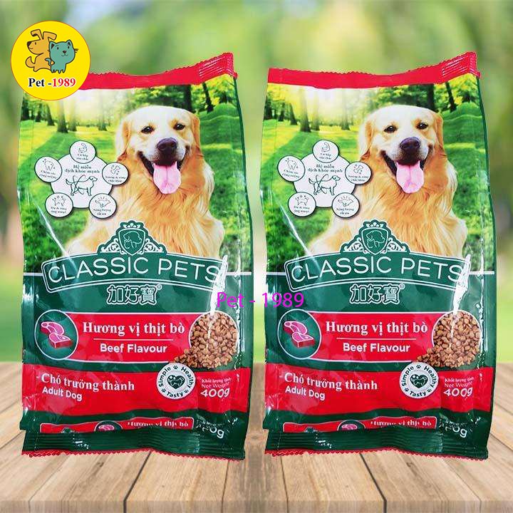 Thức ăn cho chó trưởng thành vị bò Classic Pets túi 400g < Pet-1989 >