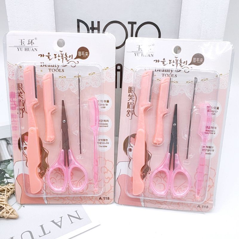 Set 5 Món Cạo Mày,Tỉa Mái Kèm Kéo A.118 [ MÃ A805 ]