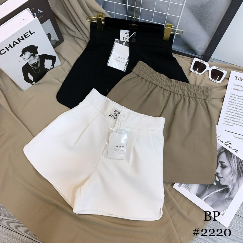 Quần short vải chun lưng