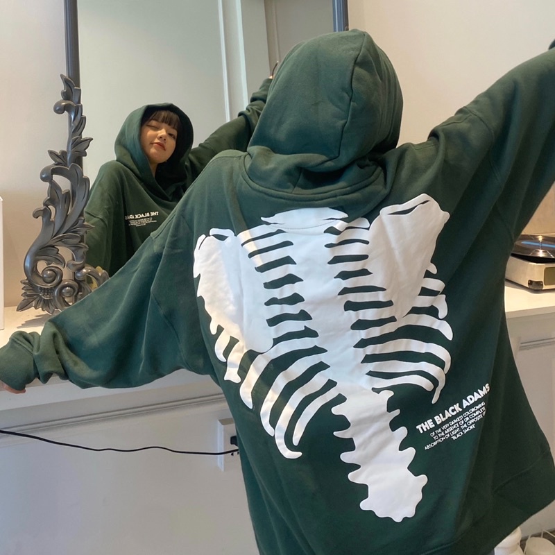 ÁO KHOÁC SKELETON MÀU XANH LÁ VINTAGE