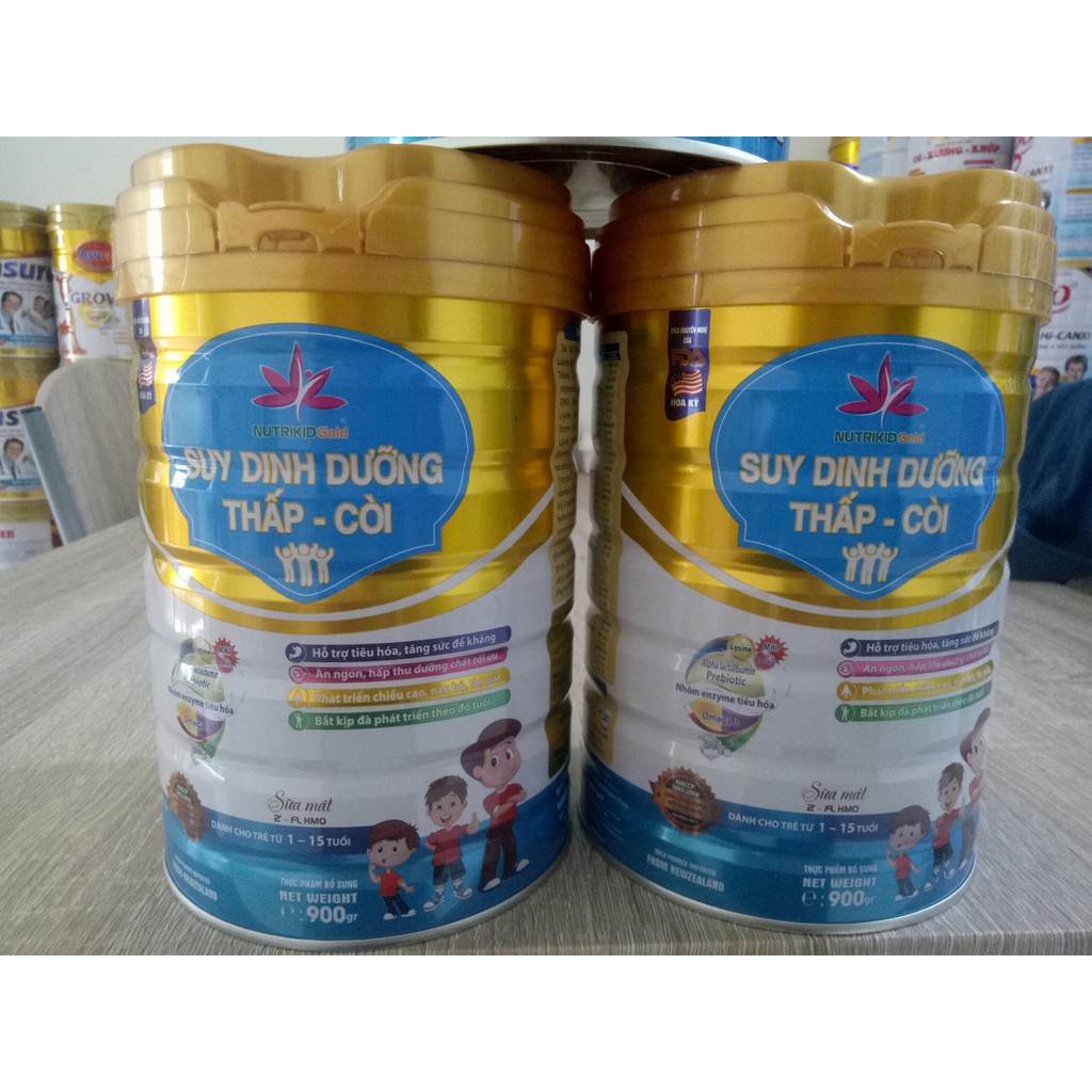 Sữa Nutrikid Gold dành cho trẻ biếng ăn, thấp còi, suy dinh dưỡng - Lon 900g