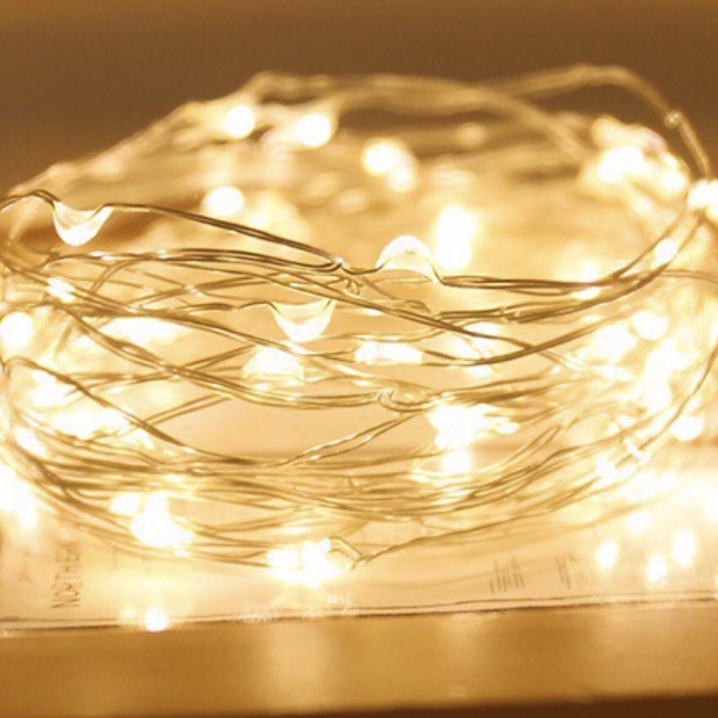 Đèn Đom Đóm, Fairy Light 1m 10 bóng trang trí khung 3D