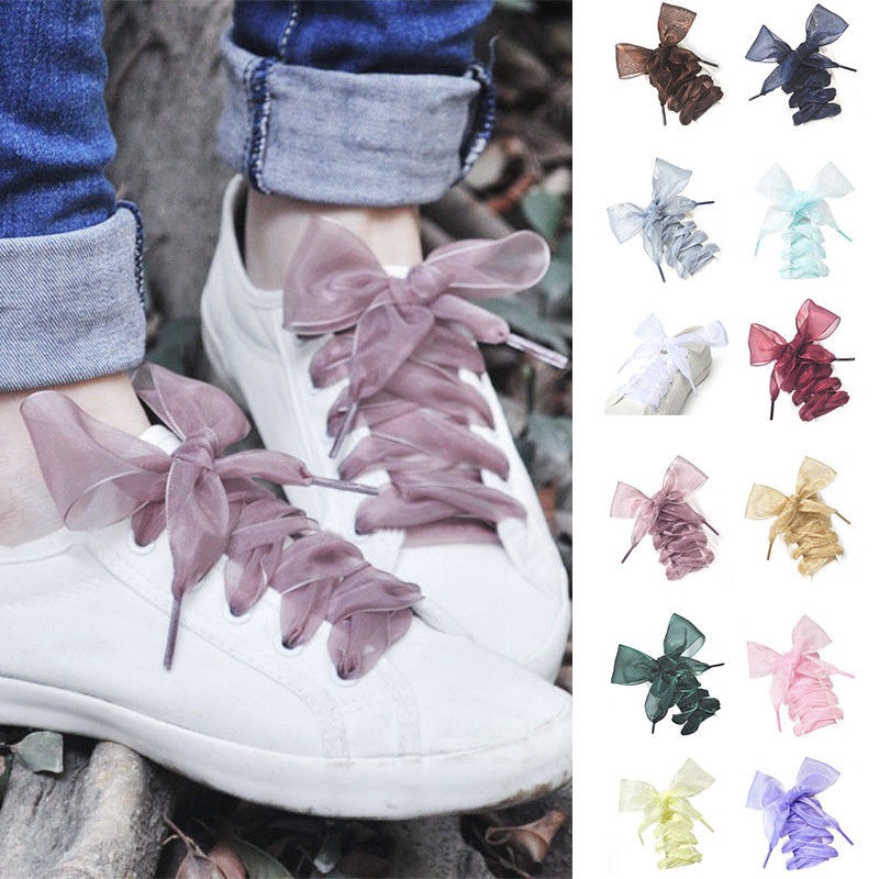 Dây giày bằng vải satin phong cách thể thao