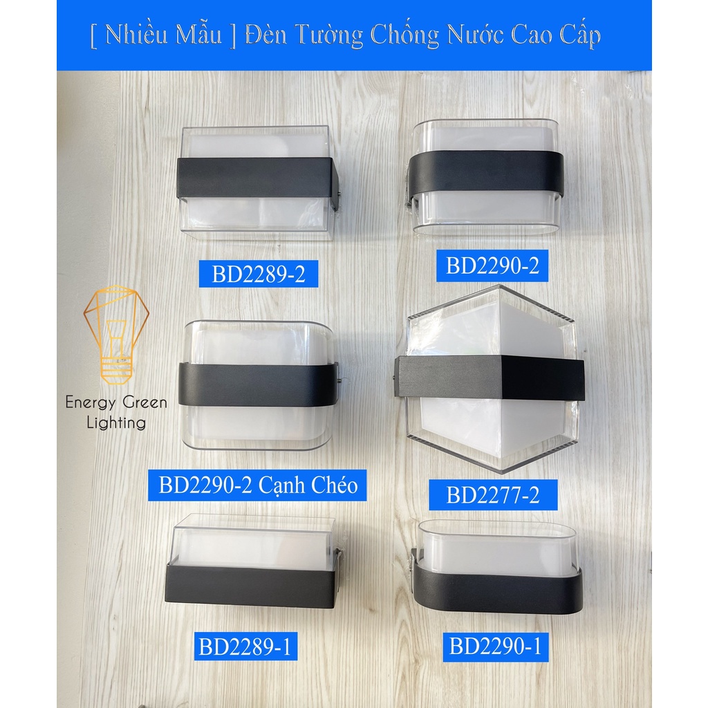[ Nhiều Mẫu ] Đèn Tường Energy Green Lighting Đèn Hiên Nhà - Đèn Gắn Cổng - Phong cách Bắc Âu - Thân Nhôm Chống Nước Cao