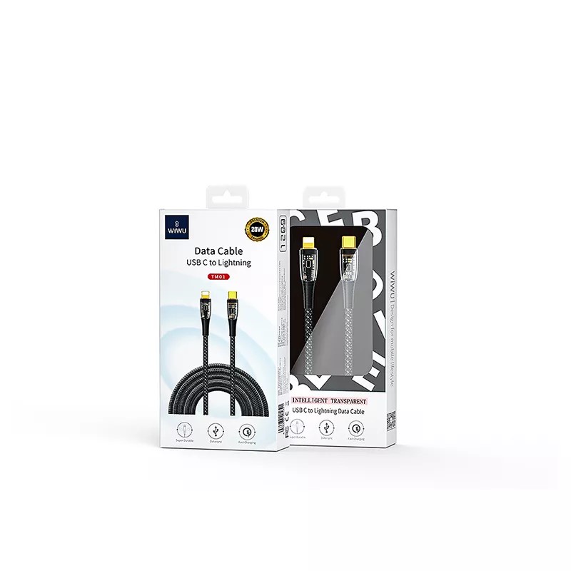 Cáp sạc nhanh WIWU PD 20W USB C to Lighting cho điện thoai Smart Phone 14 Pro Max , 12 , 13 max , Chống cháy nổ