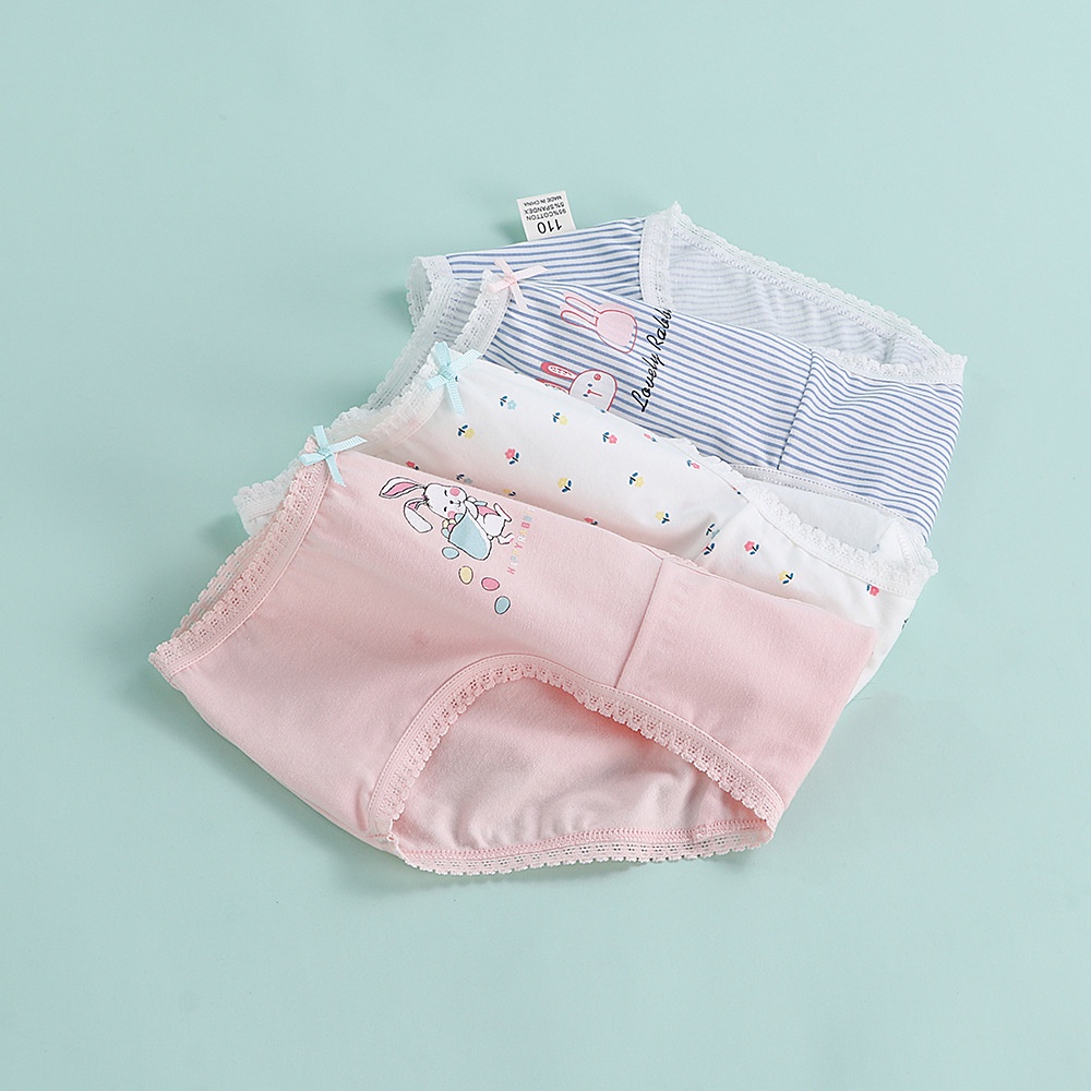 Bộ 4 cái qun62 lót 95% cotton 5% spandex kiểu công chúa người cá cao cấp cho trẻ nhỏ