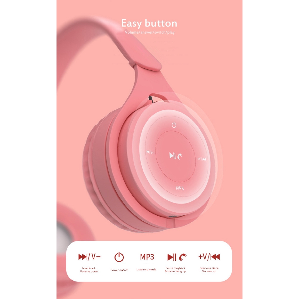 Tai nghe headphone không dây 9D Bluetooth 5.0 kèm micro hỗ trợ thẻ TF và dây cáp