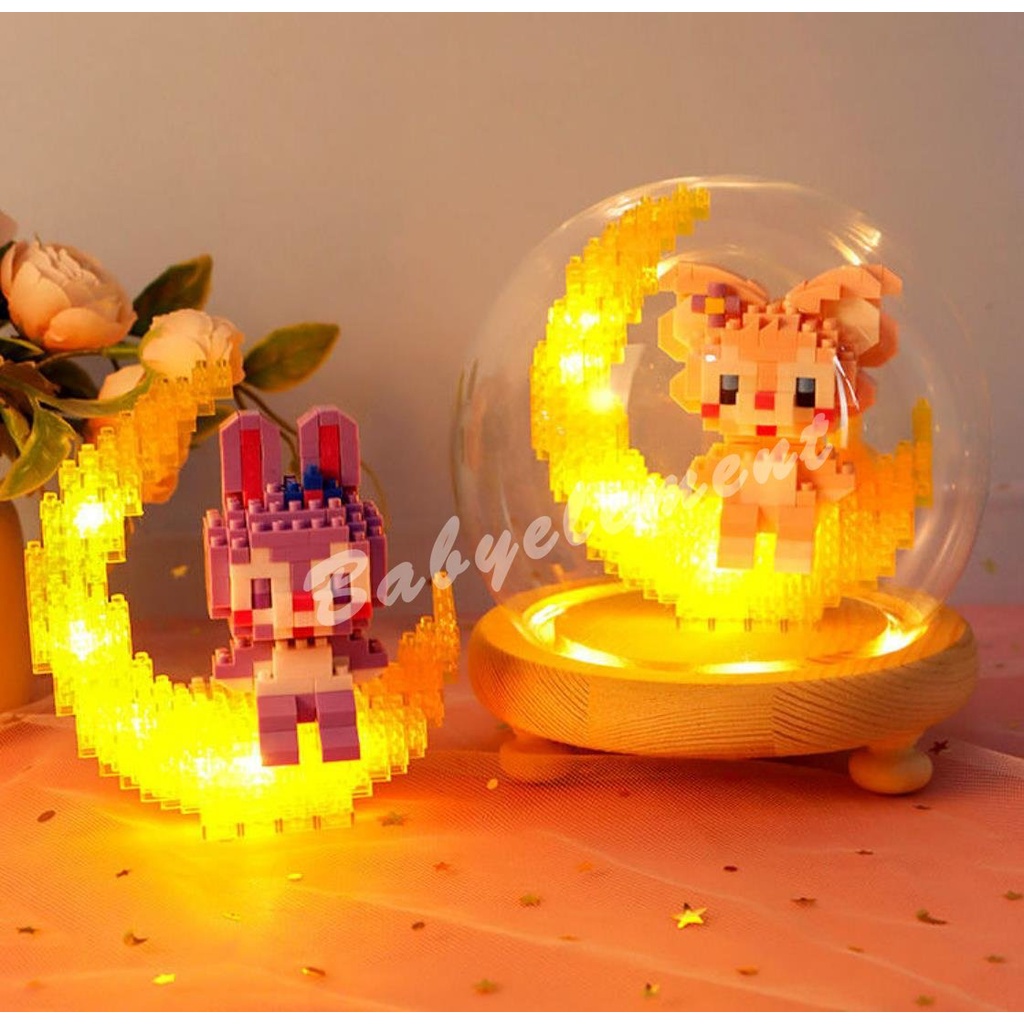Khối Lắp Ráp Nano Hình Nhân Vật Disney Có Đèn LED Thú Vị Sáng Tạo DIY LinaBell StellaLou câu đố Trang trí cô gái Quà tặng Đồ chơi