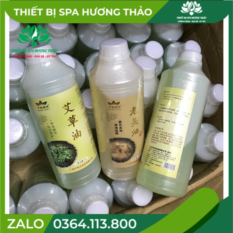 Dầu gừng, ngải cứu massage giảm béo săn chắc cơ thể body chai 1000ml