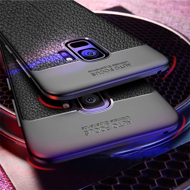 Ốp điện thoại silicon da PU mềm sang chảnh cho Samsung Galaxy S10 S9 S8 Plus S7edge Note 8 9