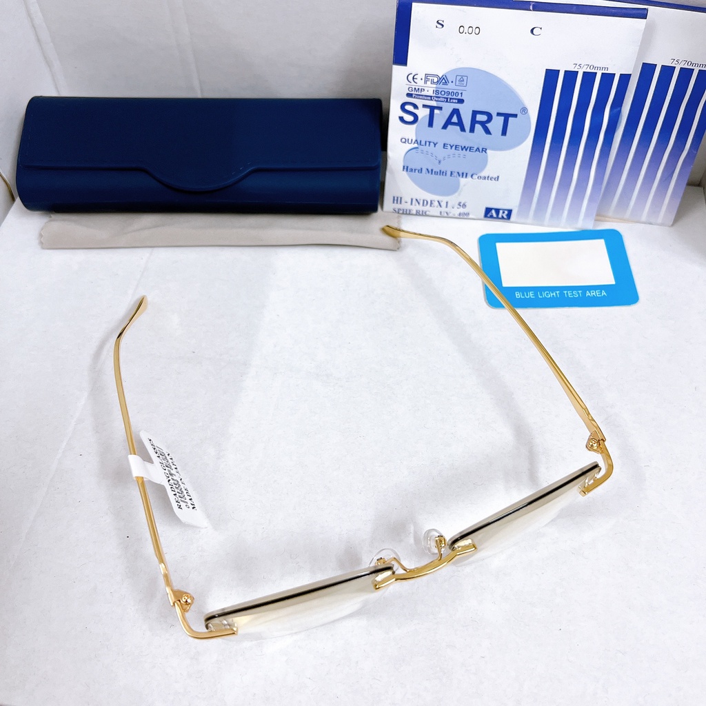 Kính lão thị viễn thị Nhật bản KVT93UNIQUI GOLD Vàng gọng khoan nam tính tròng to sáng rõ