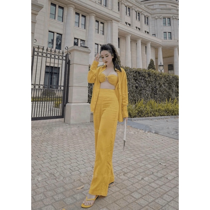 Set Bộ 3 Món Chất Đũi Có Mút Ngực Mặc Đẹp Phù Hợp Đi Chơi, Đi Biển Hay Du Lịch [NEW UNISEX]