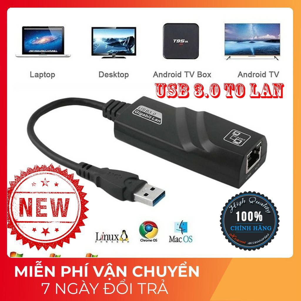 [Hàng Hãng] Dây chuyển đổi  USB 3.0 sang lan-Đầu cáp chuyển đổi cổng USB 3.0 sang cổng mạng lan RJ45 -PC