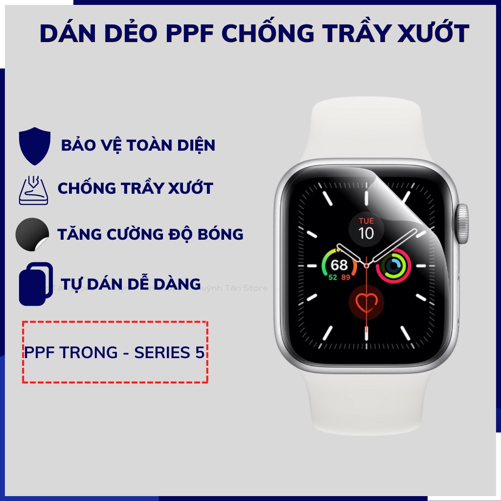 Miếng dán apple watch series 7 6 5 4 3 40mm 42mm 44mm trong suốt nhám chống vân tay phụ kiện điện thoại huỳnh tân store