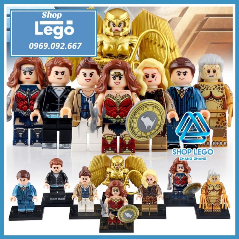 Xếp hình Nữ thần chiến Wonder Woman 1984 Cheetah Diana Steve Trevor Barbara Minerva Maxwell Lord Lego Minifigures WM6100