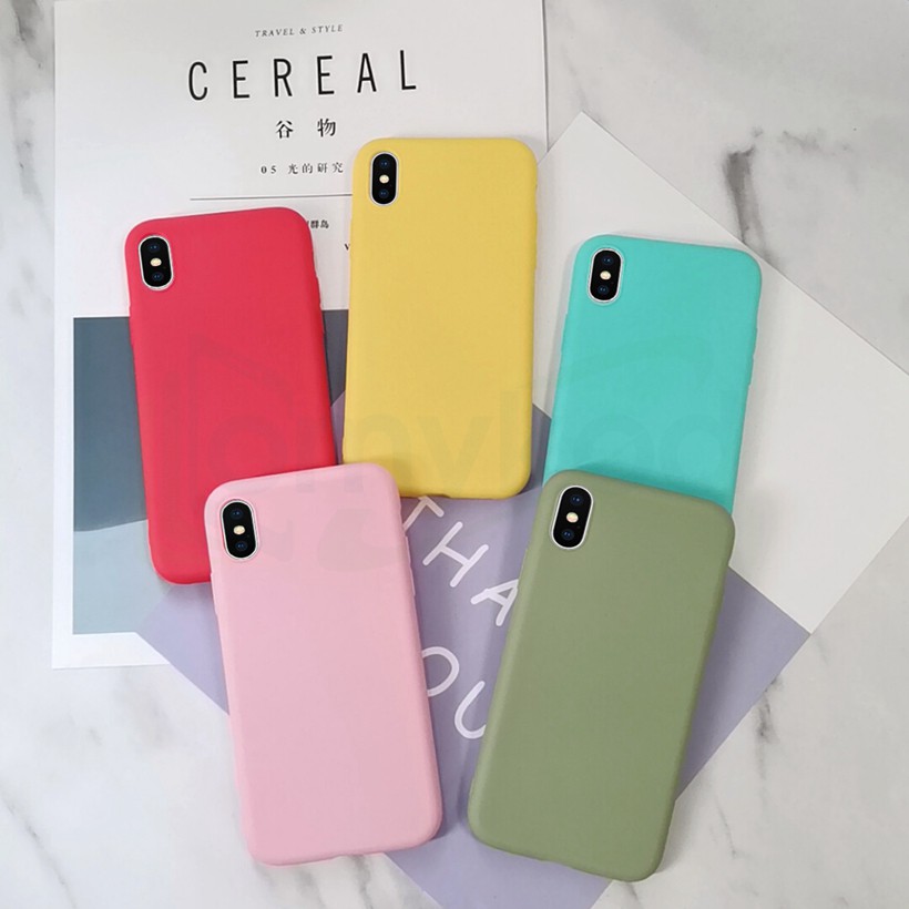 Ốp điện thoại màu trơn siêu mỏng dành cho iPhone SE 2020 7 8 XR Xs Max | BigBuy360 - bigbuy360.vn