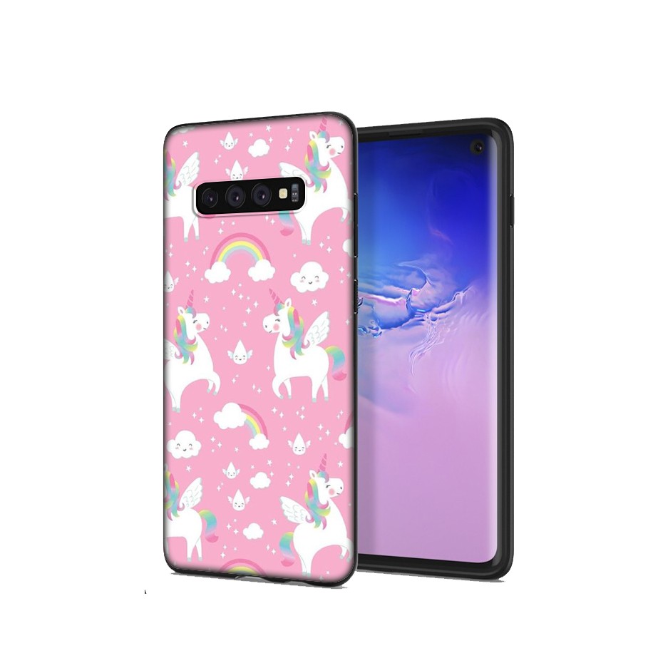 Samsung Galaxy S10 S9 S8 Plus S6 S7 Edge S10+ S9+ S8+ Casing Soft Case 52LU flower Unicorn mobile phone case