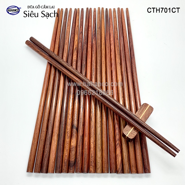 Đũa tròn gỗ Cẩm Lai Siêu sạch (10 đôi/hộp) Gỗ tự nhiên vân đẹp (CTH701CT)