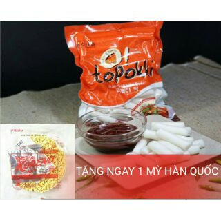 1kg Tokkboki bánh gạo cay hàn quốc kèm sốt + ớt bột tặng kèm mỳ vắt hàn quốc