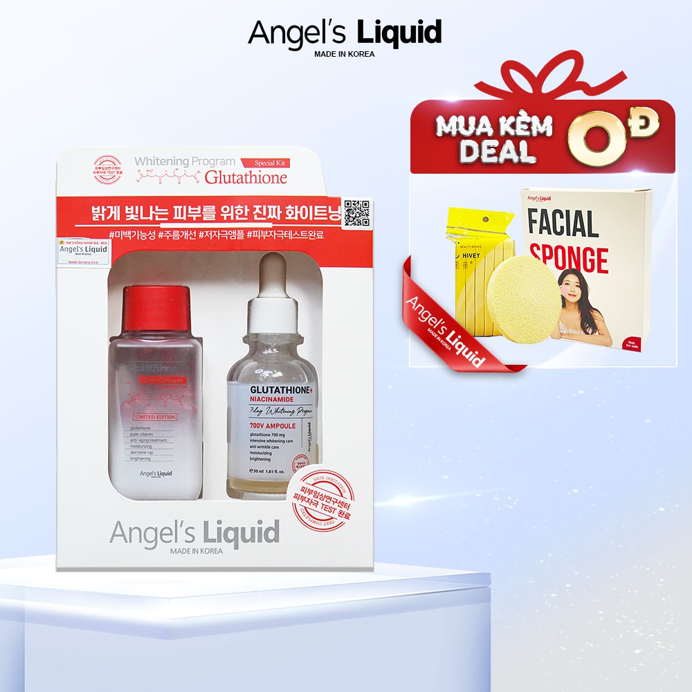 Bộ Huyết Thanh Mờ Nám Dưỡng Trắng Da Chuyên Sâu Angel Liquid Glutathione Whitening Program Special Kit