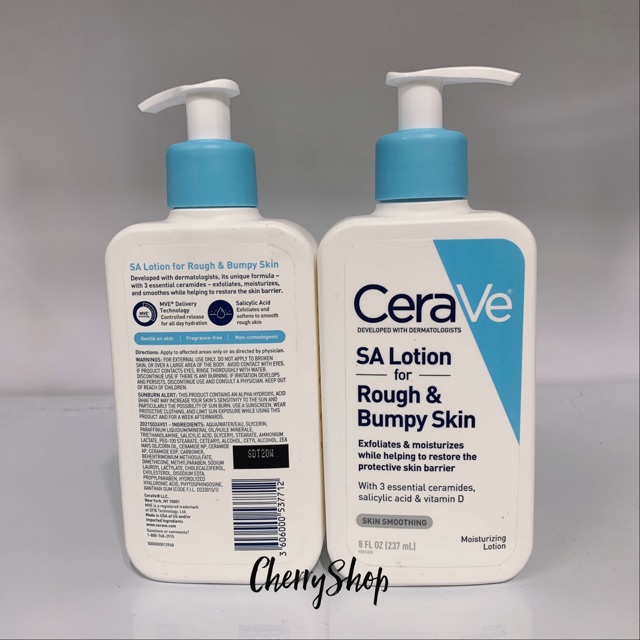 [Hàng USA] Sữa dưỡng ẩm dành cho da khô CeraVe SA Lotion Rough and Bumpy Skin