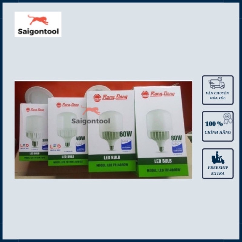 Bóng đèn LED Trụ 80w Rạng Đông Thân Nhôm - gồm 2 màu trắng và vàng - hàng chính hãng
