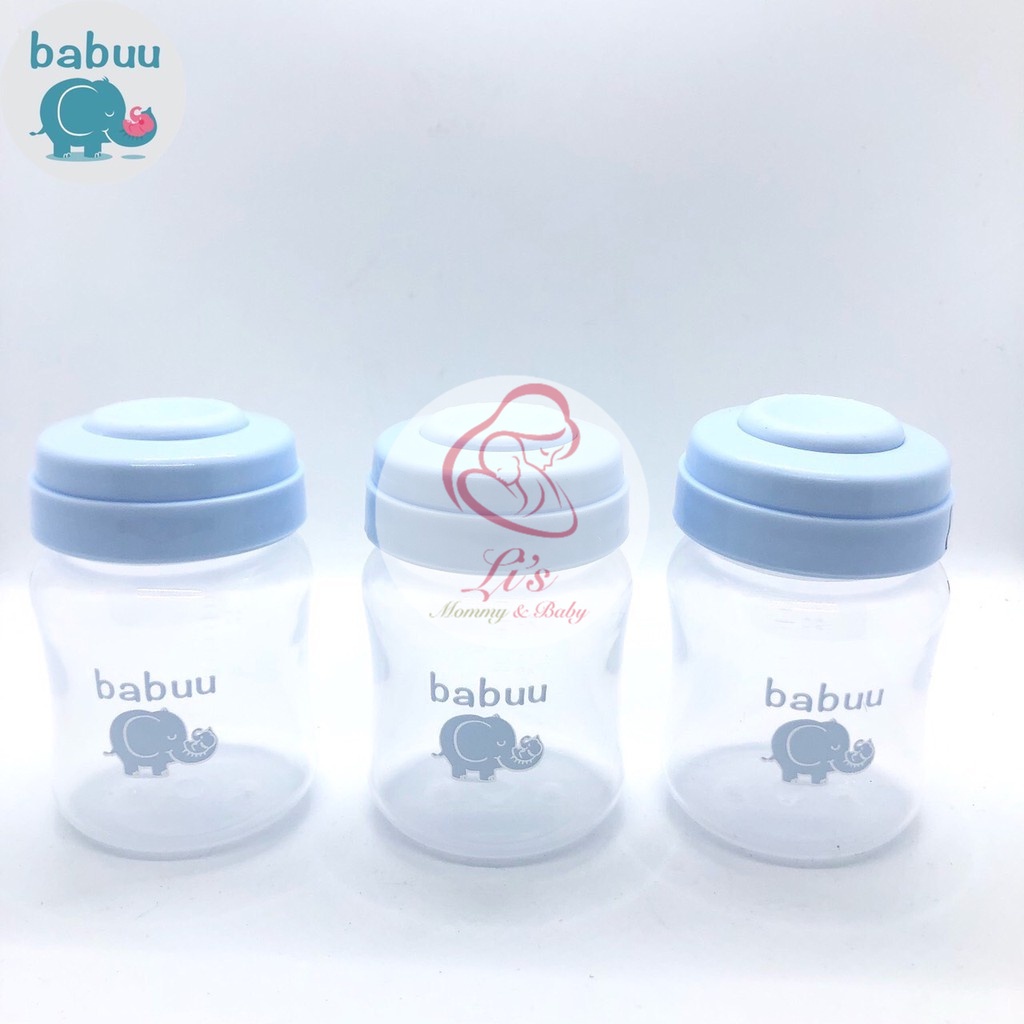 Bộ 3 bình trữ sữa cho mẹ và bé Babuu 120ml Nhật Bản cổ rộng tiện lợi B56